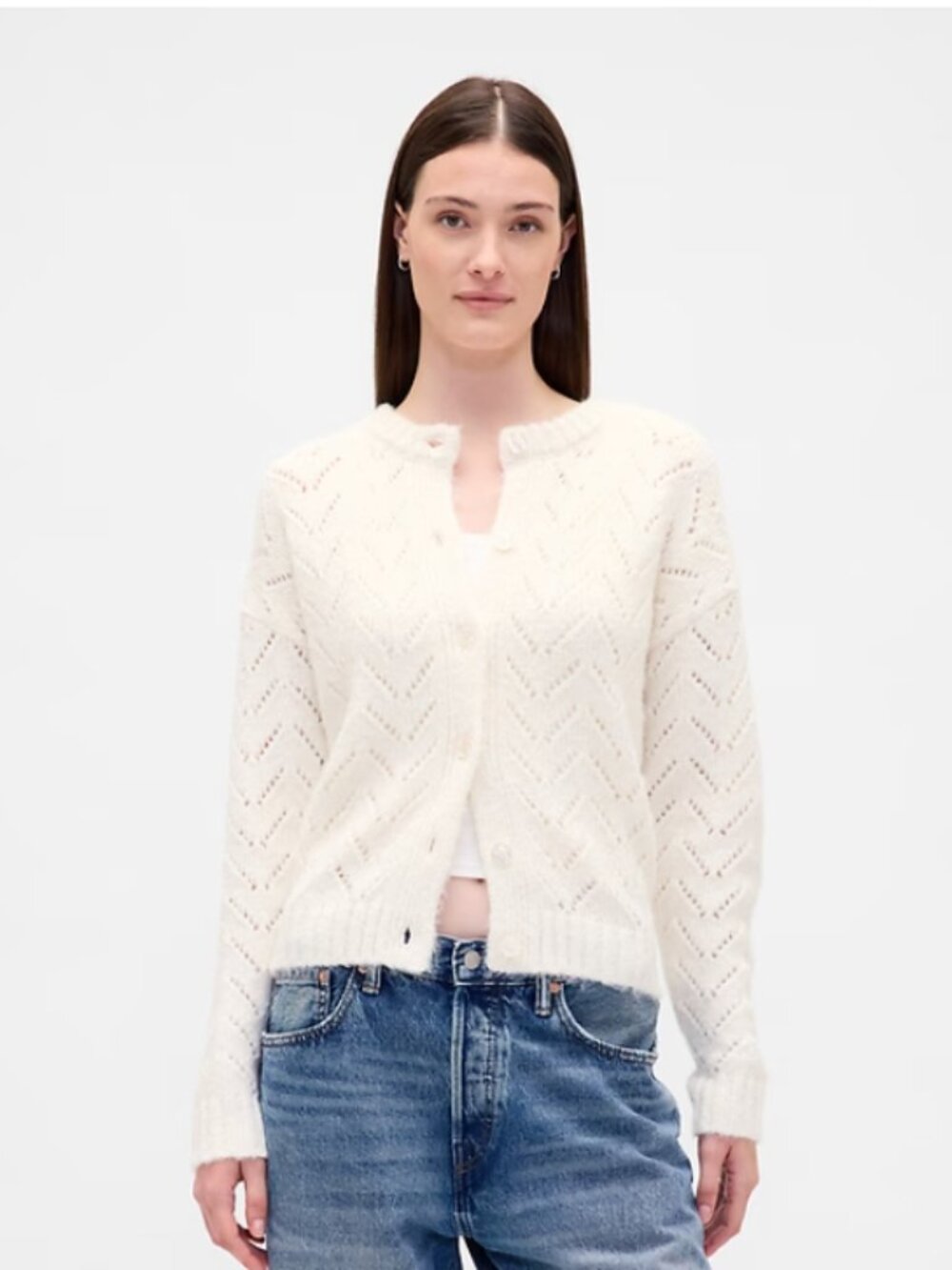 Gap Fuzzy Pointelle Cardigan